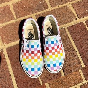 Rainbow Van's slip on sneakers size 5